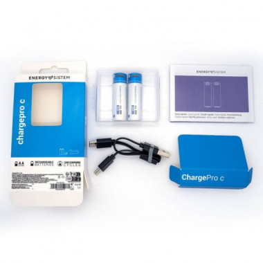ENERGY SISTEM Paquetes de Pilas HR6 Aa Recargables con Conector Usb-c Blister *2