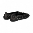 Bailarina Tachas Piel Negro  KATE SPADE