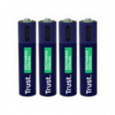 Pilas Recargables TRUST Aaa Usb-c Azules (pack de 4)