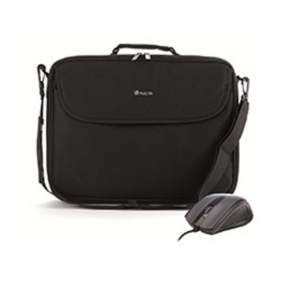 Kit Maletín y Ratón NGS Monray 16 Pulgadas Negro