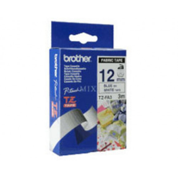 Cinta BROTHER 12MM 3M Azul sobre Blanco (TZ-FA3)