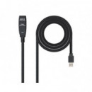 Cable Extensión USB 2.0 NANOCABLE A/m a A/h, 5M, Negro