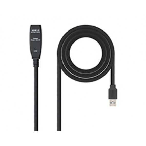 Cable Extensión USB 2.0 NANOCABLE A/m a A/h, 5M, Negro