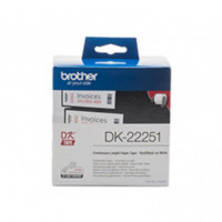 Cinta de Etiquetas Continua Brother DK-22251, Negro/Rojo sobre Blanco, 62mm x 15.24m