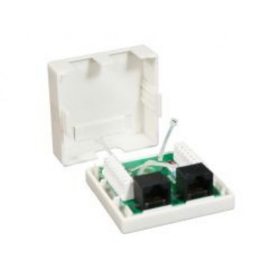 Roseta de Superficie Doble NANOCABLE RJ45 CAT.6 Utp