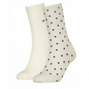 TOMMY HILFIGER - Th Women Sock Dot 2P - 033 - F|100001493/033