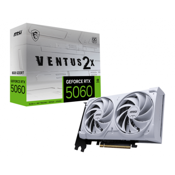 MSI Geforce Rtx 5060 Ventus 2X Oc 8GB GDDR7 Blanca