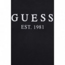 Camiseta Elástica con Logotipo Frontal de GUESS