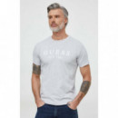 Camiseta Elástica con Logotipo Frontal de GUESS