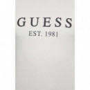 Camiseta Elástica con Logotipo Frontal de GUESS