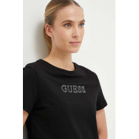 Camiseta con Logotipo Frontal con Strass de GUESS
