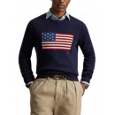 Polo RALPH LAUREN - Ls Cn Flag-long Sleeve-pullover - Hunter Navy - 710718281006/HUNTER Navy