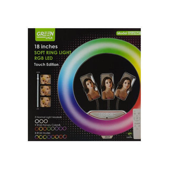 GREEN LYCA Aro de Luz 18" con Luces Rgb GL69841