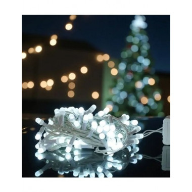 Kls Tira Luz Navidad Blanco Inter/exteri 100LED 5MTRS+2M Temporizador 8 Funciones 85602  LALO