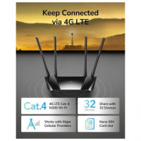 CUDY Router 4G LTE N300 LT400 Negro