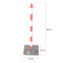 Poste Señalizacion 90 Cm Rojo y Blanco PAMACON