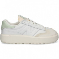 TALON VERDE DEPORTIVO PIEL BLANCO
