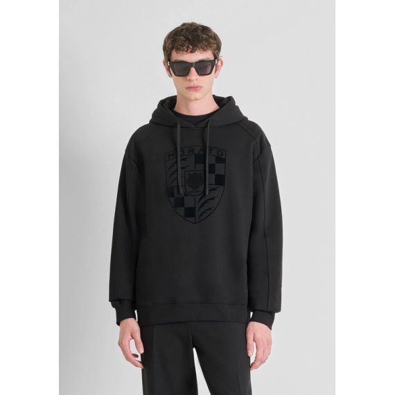 Sudadera Antony Morato estmapado escudo de armas negra