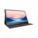 DENVER Monitor Portatil 15.6" PMO-15602 Gris 2X1W Hdmi,Full Hd,Usb Tipo-C Con Soporte Y Funda