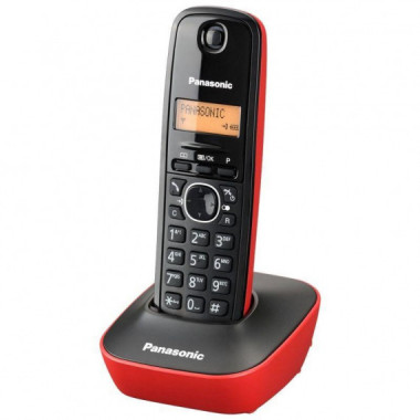 Tel&eacute;fono Inal&aacute;mbrico Dect Rojo/negro PANASONIC