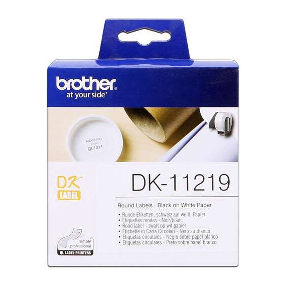 Etiquetas BROTHER Circulares 12MM (1200 Und) (DK11219)