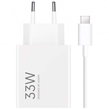 XIAOMI CARGADOR DE PARED 33W HYPERCHARGE USB-A BLANCO CARGADOR + CABLE