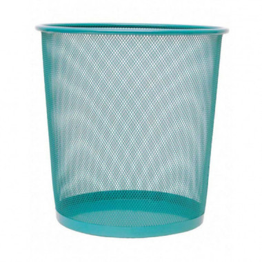 PAPELERA REJILLAS METALICA TURQUESA