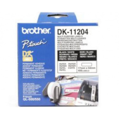 Brother DK-11204 Etiquetas de Dirección Pre-Cortadas 17x54mm