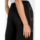 Pantalón chándal scuba con logo lateral en strass de Guess