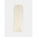 Pantalón chándal scuba con logo lateral en strass de Guess