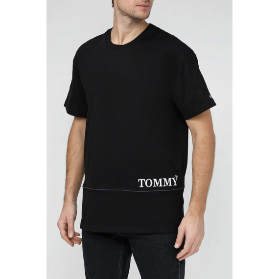 Camiseta Tommy Jeans negra logo bordado
