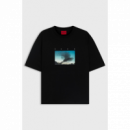 Camiseta Hugo Dorizon negra estampada