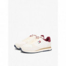 TJM EVA RUNNER LEATHER IVORY/DEEP DAHLIA