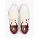 TJM EVA RUNNER LEATHER IVORY/DEEP DAHLIA