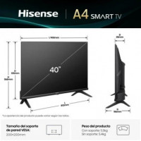 Televisor HISENSE 40" Led Uhd 4K USB Smart TV Android Wifi Hotel Vidaa BLUETOOTH