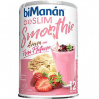 Bimanán Beslim Smothie de Avena con Fresa-plátano 420 G para 12 Smothies  BIMANAN
