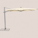 Sombrilla de jardín VARIOFLEX SOLAR LED 300x300 cm color beige con base completa incluida Suncomfort® by Glatz®