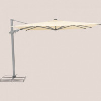 Sombrilla de jardín VARIOFLEX SOLAR LED 300x300 cm color beige con base completa incluida Suncomfort® by Glatz®