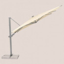 Sombrilla de jardín VARIOFLEX SOLAR LED 300x300 cm color beige con base completa incluida Suncomfort® by Glatz®