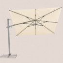 Sombrilla de jardín VARIOFLEX SOLAR LED 300x300 cm color beige con base completa incluida Suncomfort® by Glatz®