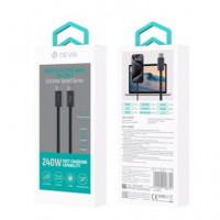 DEVIA Cable Tipo C M/m 240W 5A Carga Rapida 2MTRS Negro