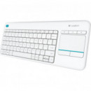 Teclado LOGITECH Wireless K400 Plus  Touch Pad Blanco P