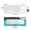 Teclado LOGITECH Wireless K400 Plus  Touch Pad Blanco P