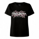 Camiseta Logo Floral Estampado  PEPE JEANS