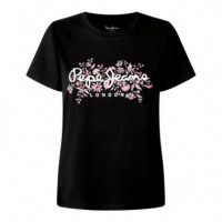 Camiseta Logo Floral Estampado  PEPE JEANS