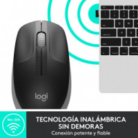 LOGITECH Raton M190 Wireless Negro Gris