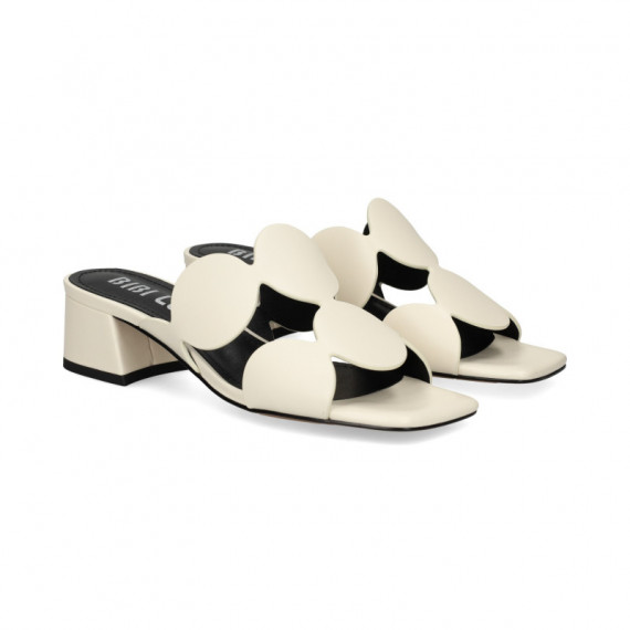 Pala 2 Tiras Circulos Piel Blanco  BIBI LOU