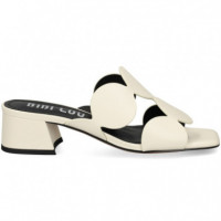 Pala 2 Tiras Circulos Piel Blanco  BIBI LOU