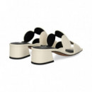 Pala 2 Tiras Circulos Piel Blanco  BIBI LOU