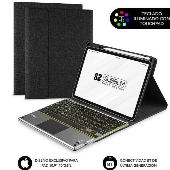 SUBBLIM Funda con Teclado Keytab Pro Bt para Ipad 10.9 10A Gen/ Negra